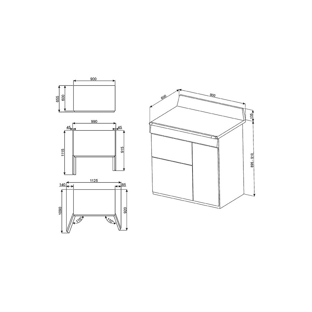 Cucina Victoria, panna, 90x60. Classe energetica A,TR93P