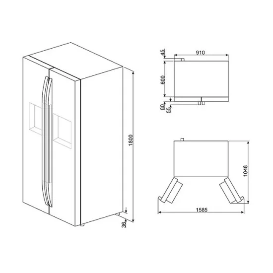 sMEG SBS63XE frigorífico lado a lado,
