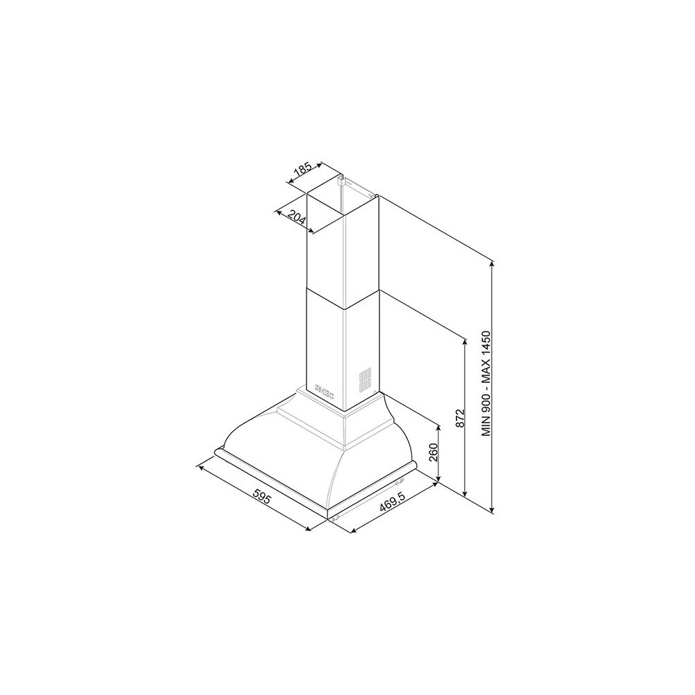 smeg kc16aoe Dekor-Wandhaube, Anthrazit