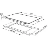 smeg p106es Hob, 101 cm, en acier inoxydable poli