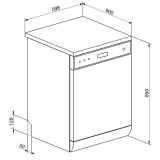 smeg lvs325fx Посудомоечная машина из нержавеющей стали с защитой от отпечатков пальцев, класс А+