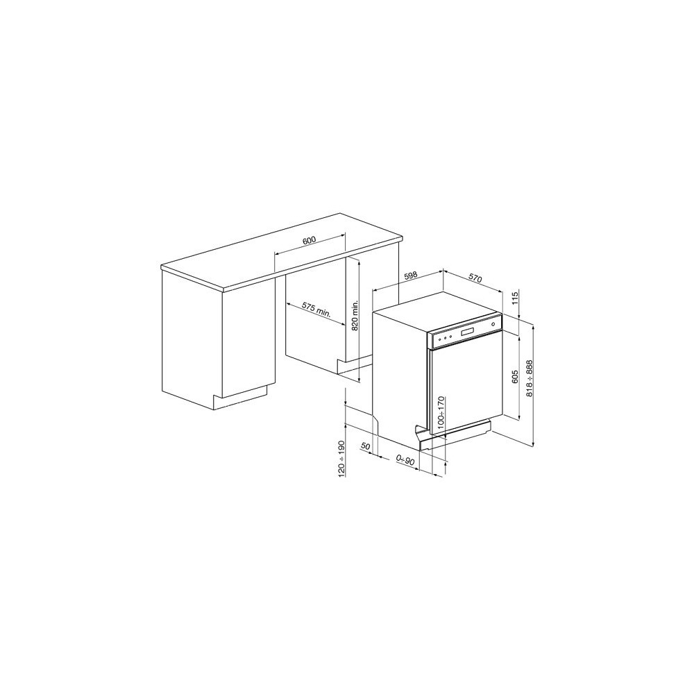 smeg lsp327n Dishwasher Sottotop Nera Class A+