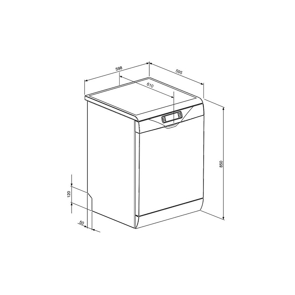smeg lvs375sx Lavavajillas Plata con puerta Inox Huella de la hormiga 