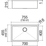 barazza 1LLV90/1D LAVELLO B_LEVEL INCASSO DA 86×50