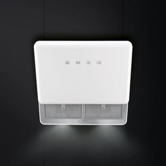 smeg KFAB75WH Capota de pared, estética Anni 50, blanco, 75 cm