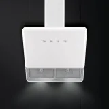 smeg KFAB75WH Capota de pared, estética Anni 50, blanco, 75 cm