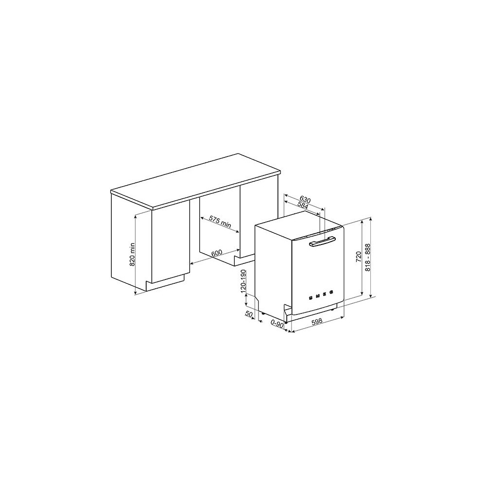 smeg ST2FABCR modello sotto top lavastoviglie 