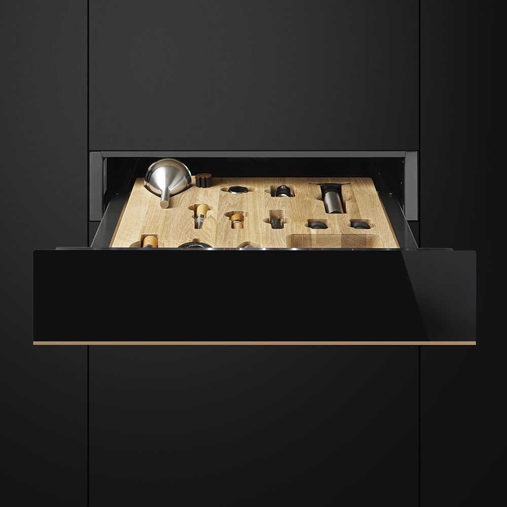 smeg ctps613nr Sommelier Drawer, Eclipse Black Glass