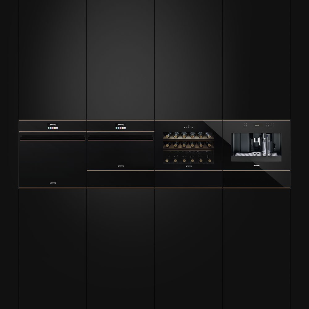 smeg ctps613nr Sommelier Drawer, Eclipse Black Glass