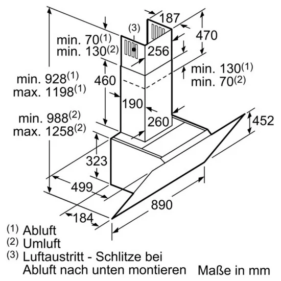 siemens LC86KA670 Cappa aspirante per montaggio a muro Design inclinato Larghezza 80 cm