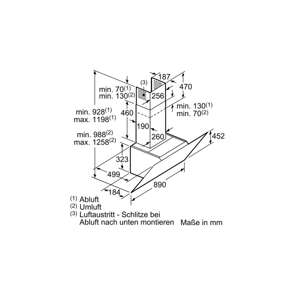 siemens LC86KA670 Cappa aspirante per montaggio a muro Design inclinato Larghezza 80 cm