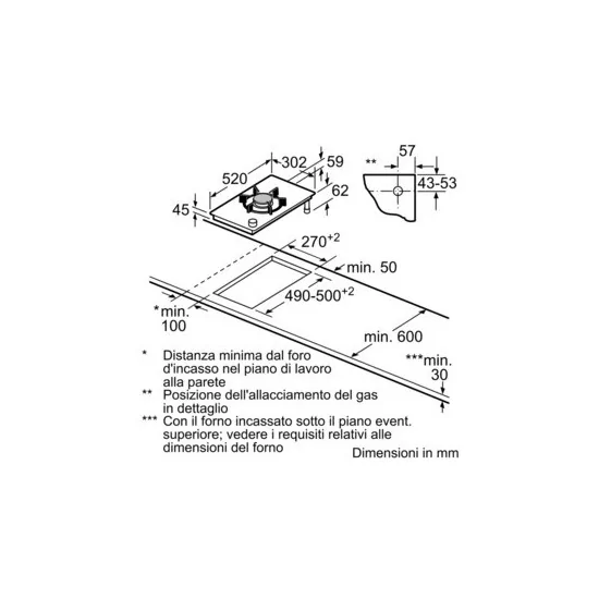 eR326AB70E INC 30 CM VETROCERAMICA GAS