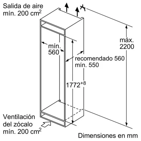 bosch KIN86AF30F frigorifero combinato integrabile