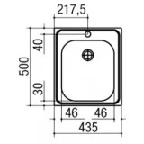 jolly inox 43,5X50 1 VASCA INCASSO INOX LIFE 3"½
