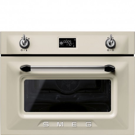 Smeg SO4902M1P Compact combination microwave oven, cream
