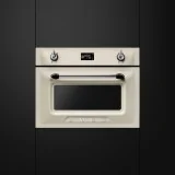 smeg SF4920MCP Kompakt Kombi-Mikrowelle, Creme