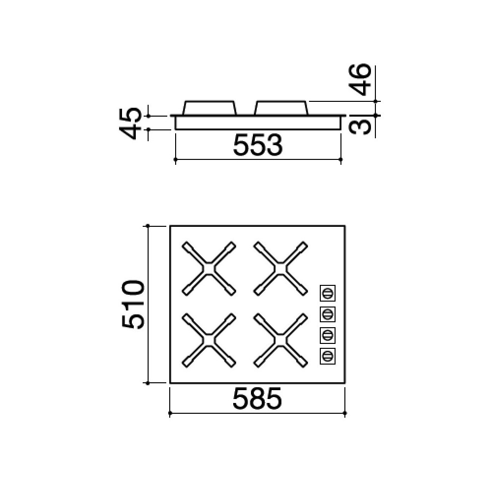 barazza Unique da 60 1PUN64 piano cottura
