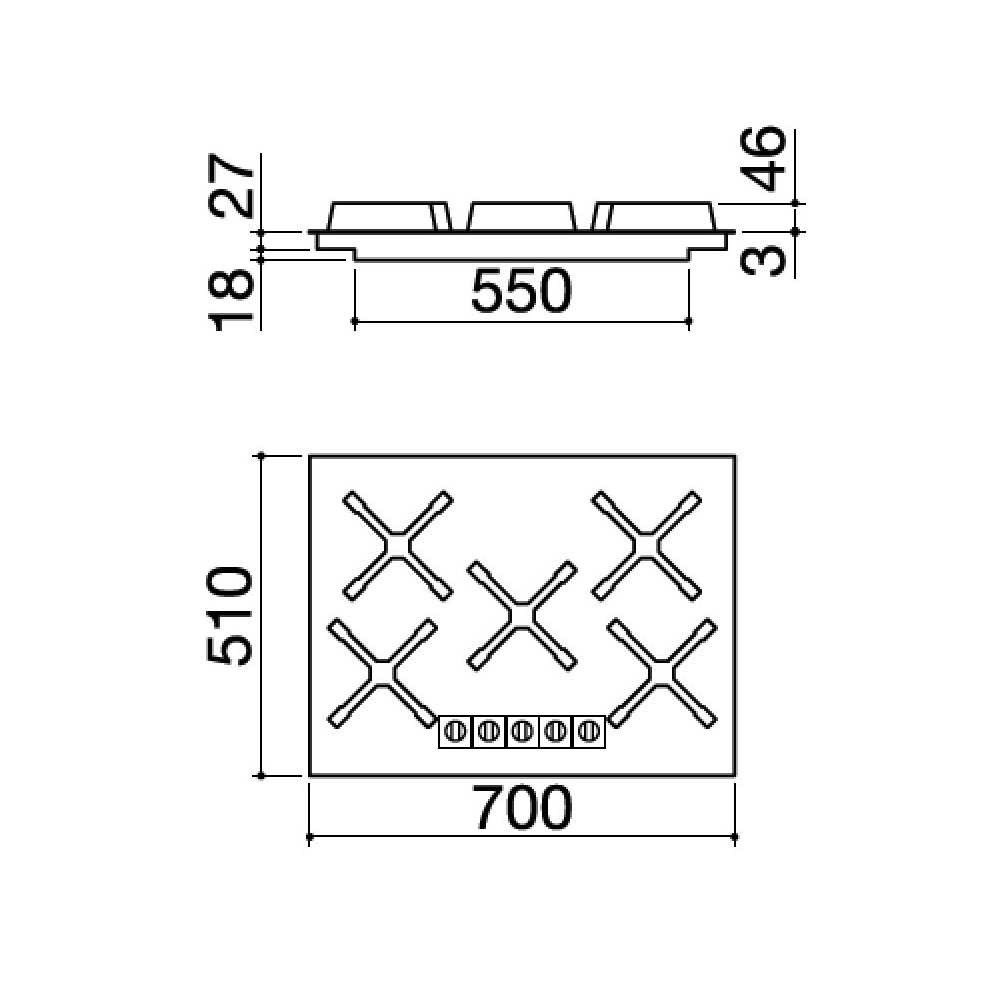 barazza Unique da 60 1PUN64 piano cottura