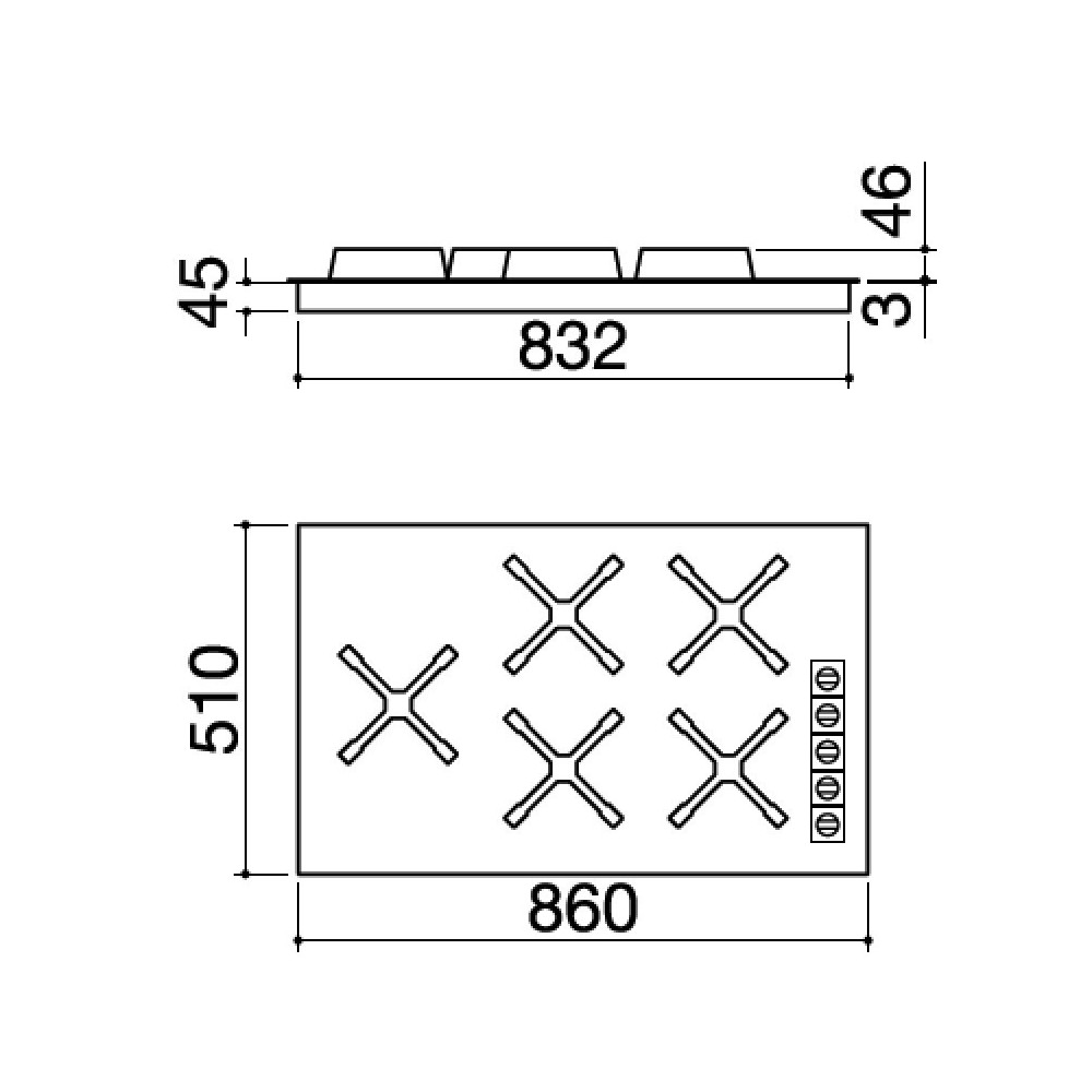 barazza 1pun95 90 CM UNIQUE BUILT-IN HOB