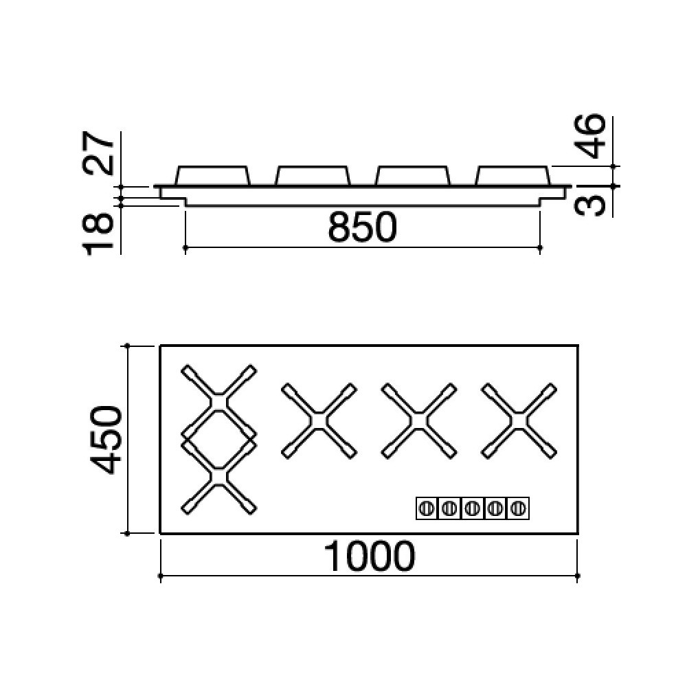 barazza 1pun95 90 CM UNIQUE BUILT-IN HOB