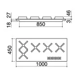 barazza Unique da 90 1PUN95 piano cottura