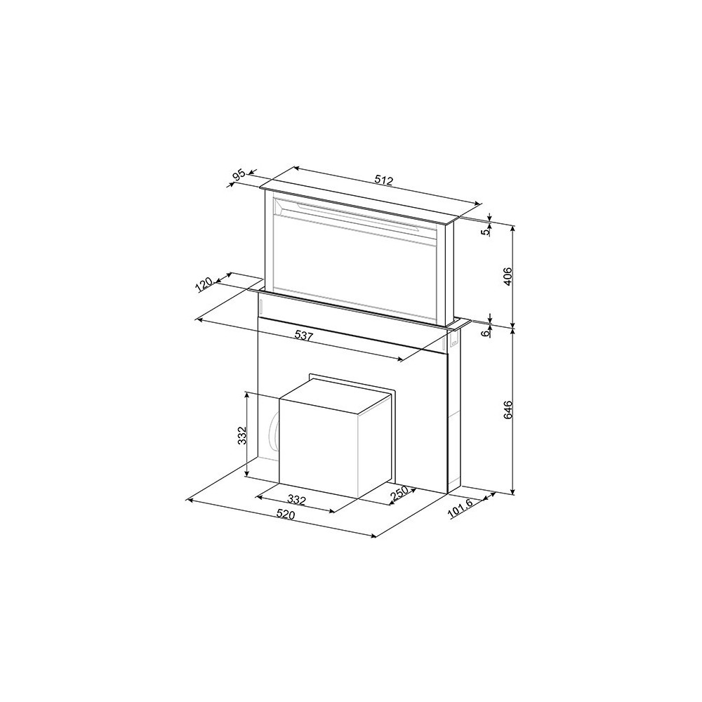 smeg Kdd60vxe-2 Downdraft Hood, 60 cm