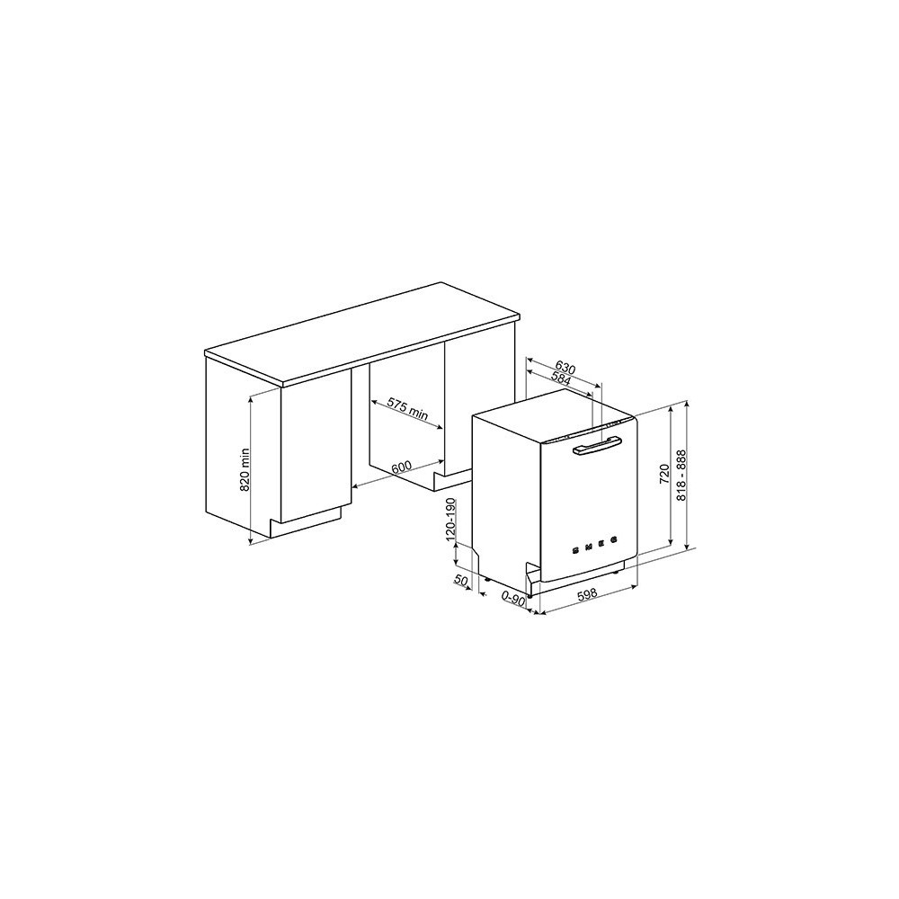 smeg модель под верхней посудомоечной машины ST2FABNE2