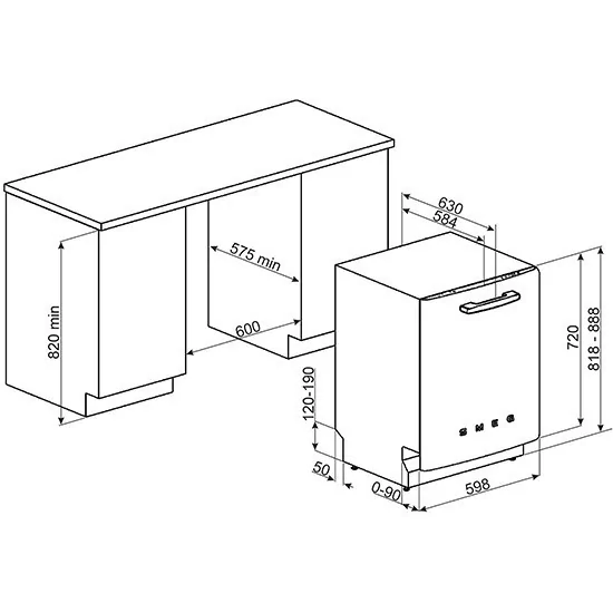 smeg модель под топ посудомоечной машины ST2FABR2