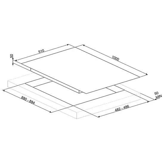 smeg pxl6106 Варочная панель полузаподлицо, 100 см
