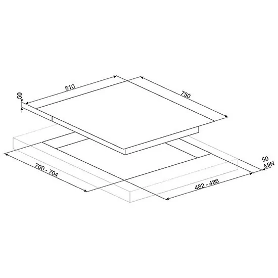 smeg pxl675l HOB, 75 CM, GAZ, DOLCE STIL NOVO