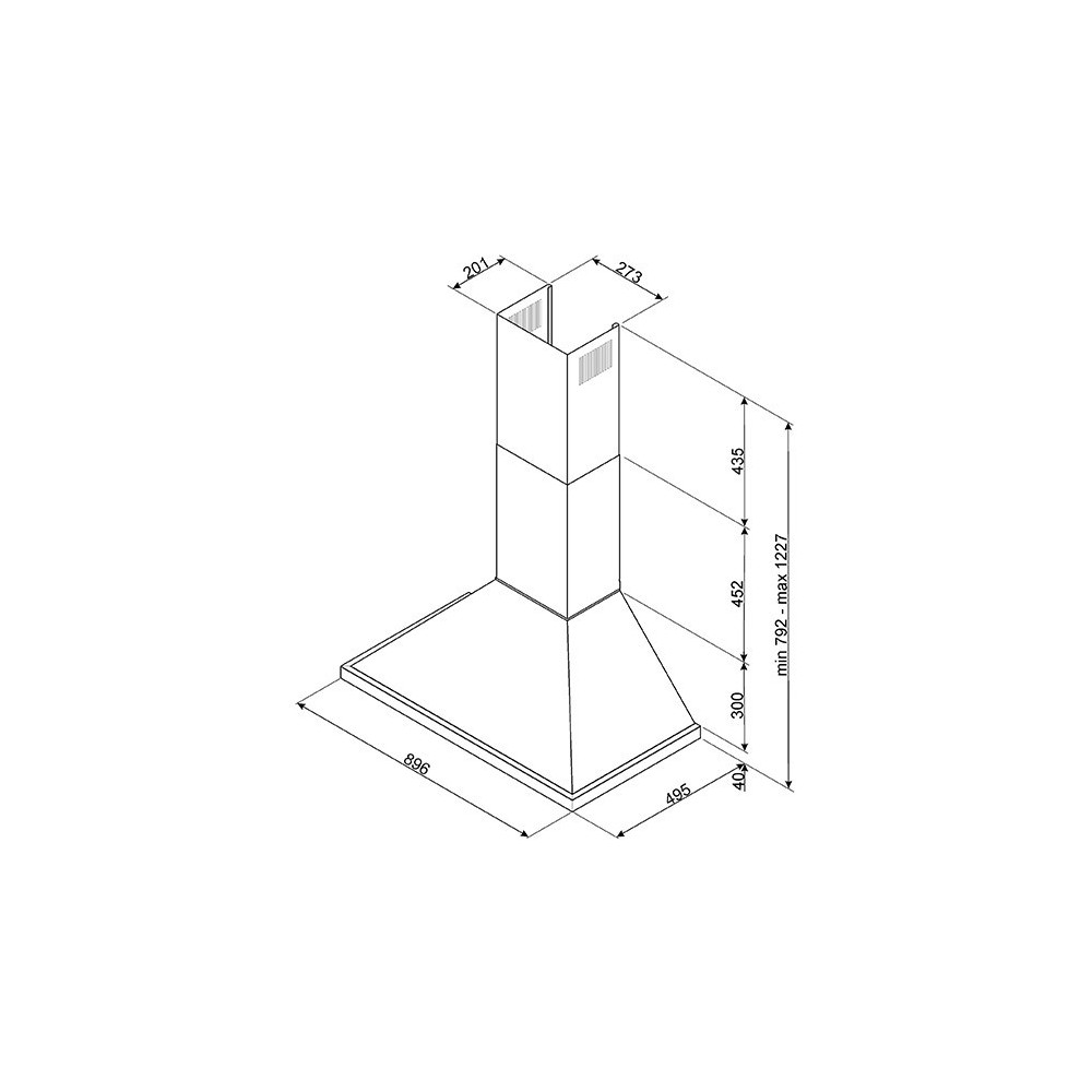 smeg KPF9AN Capucha de pared, 90 cm