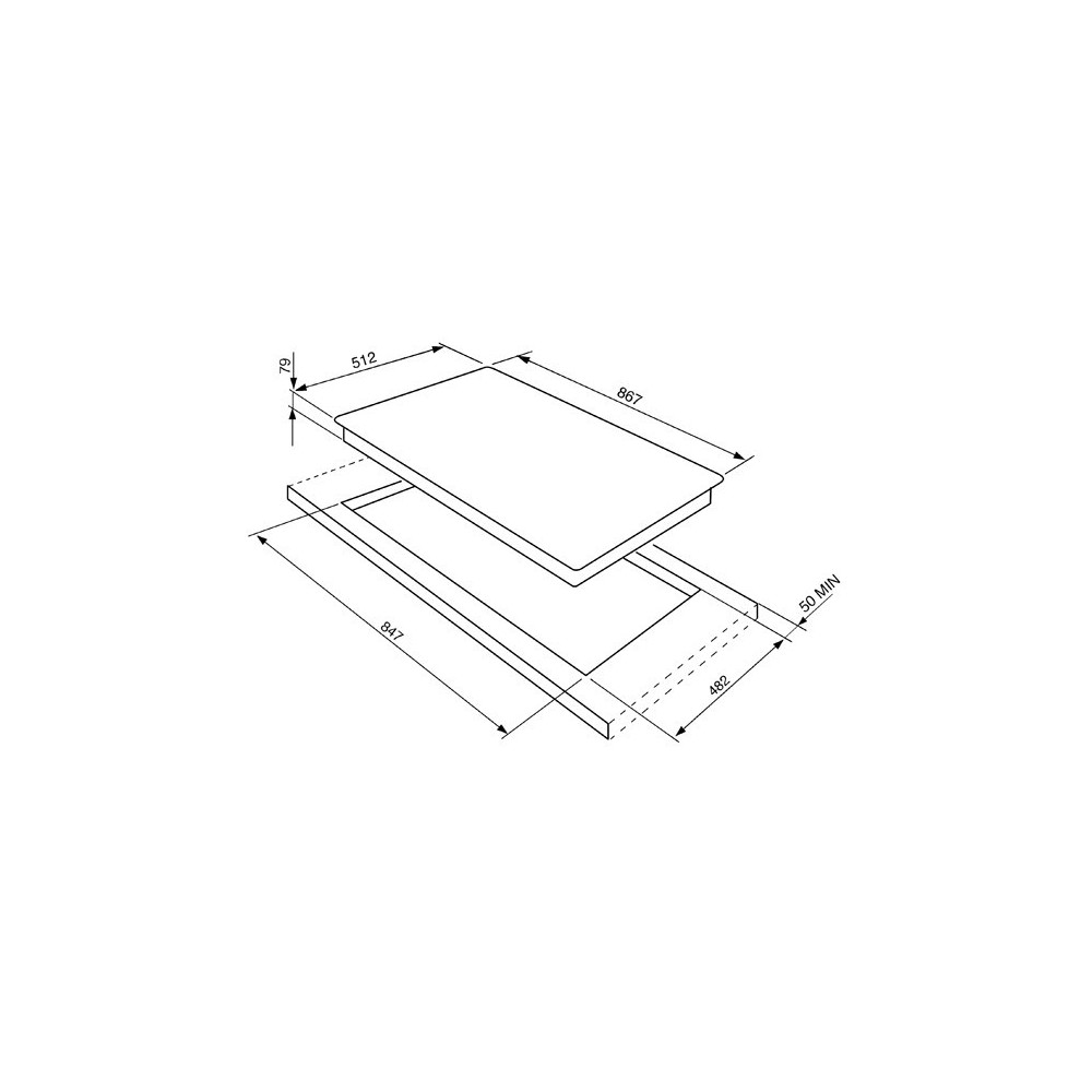 smeg PGF95-4 Semi-filo hob, 90 см