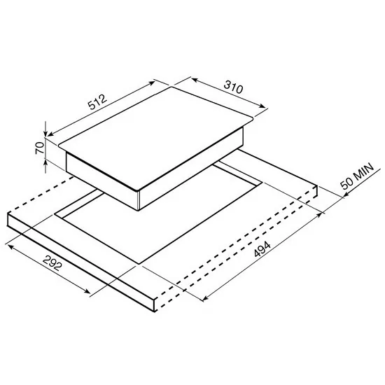 smeg pgf31g-1 Domino gaz, semi-affleurant