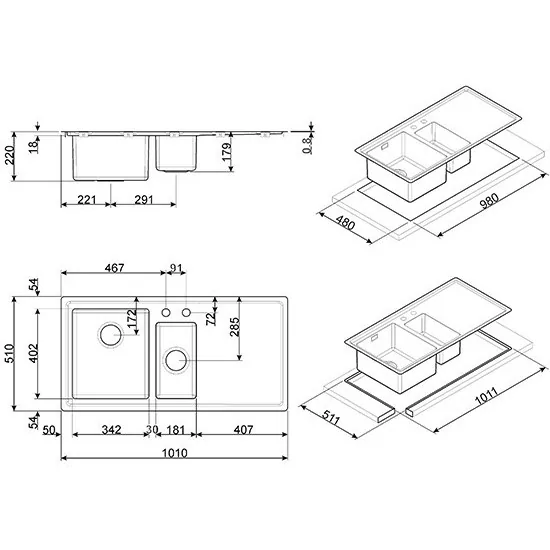 smeg lft102d recessed sink