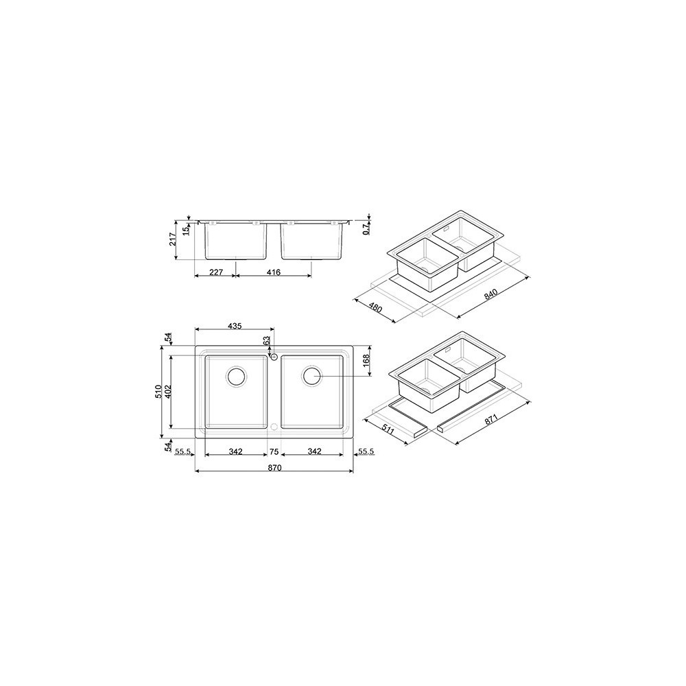 smeg lft862 FLAT SINK