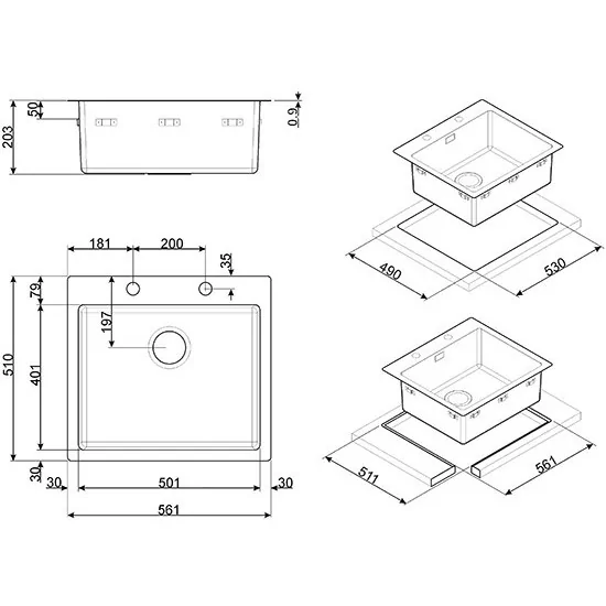 smeg lft50RS Встраиваемая мойка