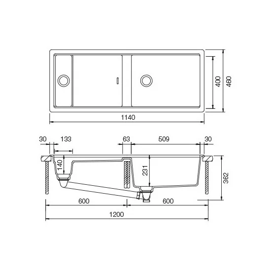schock PRPD150A99 lavello SOTTOTOP A FILO VASCA