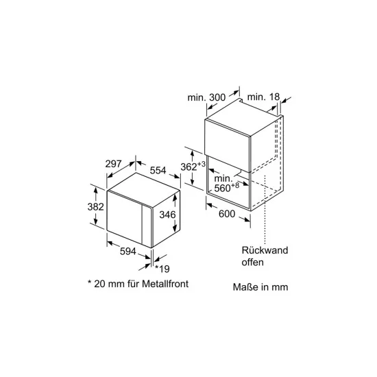 bosch BFL523MS0 висячая утопленная микроволновка