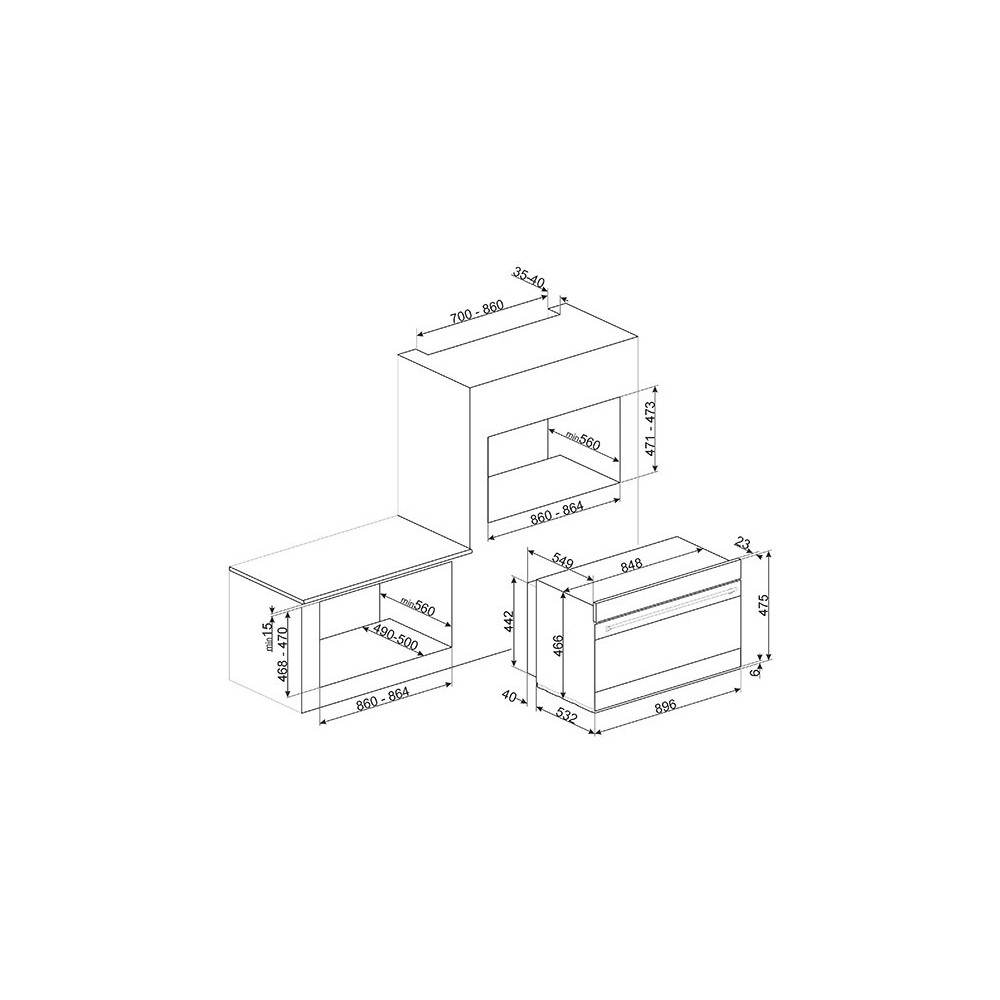horno sfr9390x smeg de 90 cm bajo