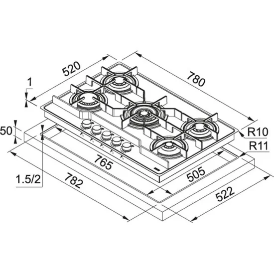 Франке FHFS7854GTCBKC 
