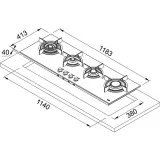 franke FHCR 1204 3G TC HE XA C Inox satinato