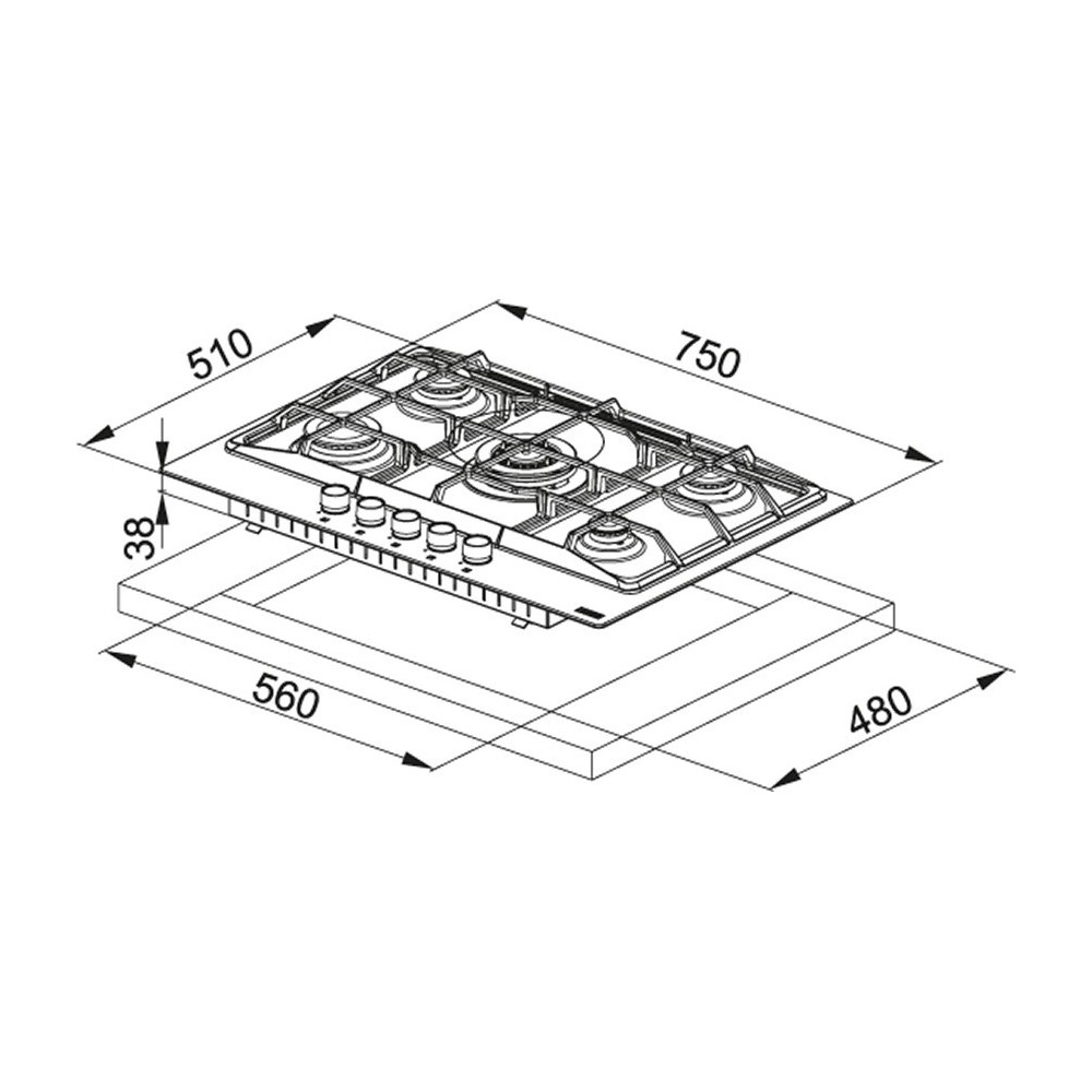 franke FHNE 755 4G TC XS E Сатинированная нержавеющая сталь