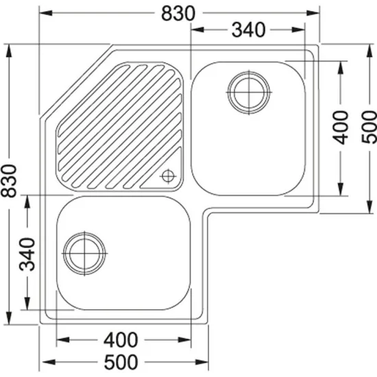franke Angolo PNX 621-E Inox satinato