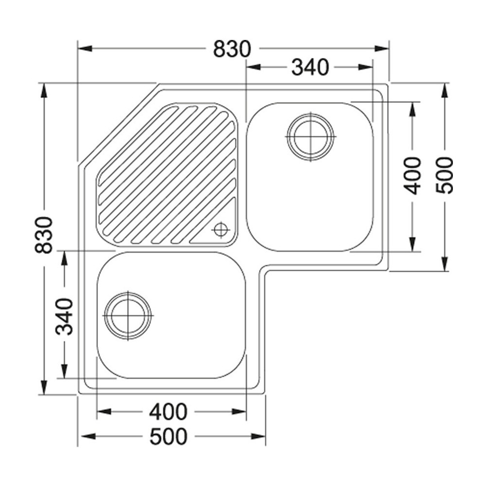 franke Angolo PNX 621-E Inox satinato