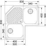 franke Angolo PNX 621-E Inox satinato