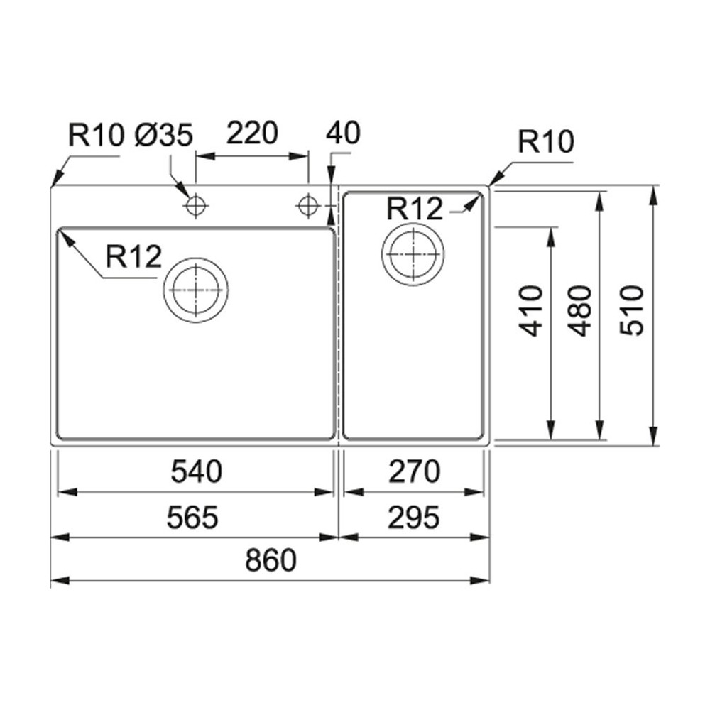 franke Box Center BWX 220-54-27 TL