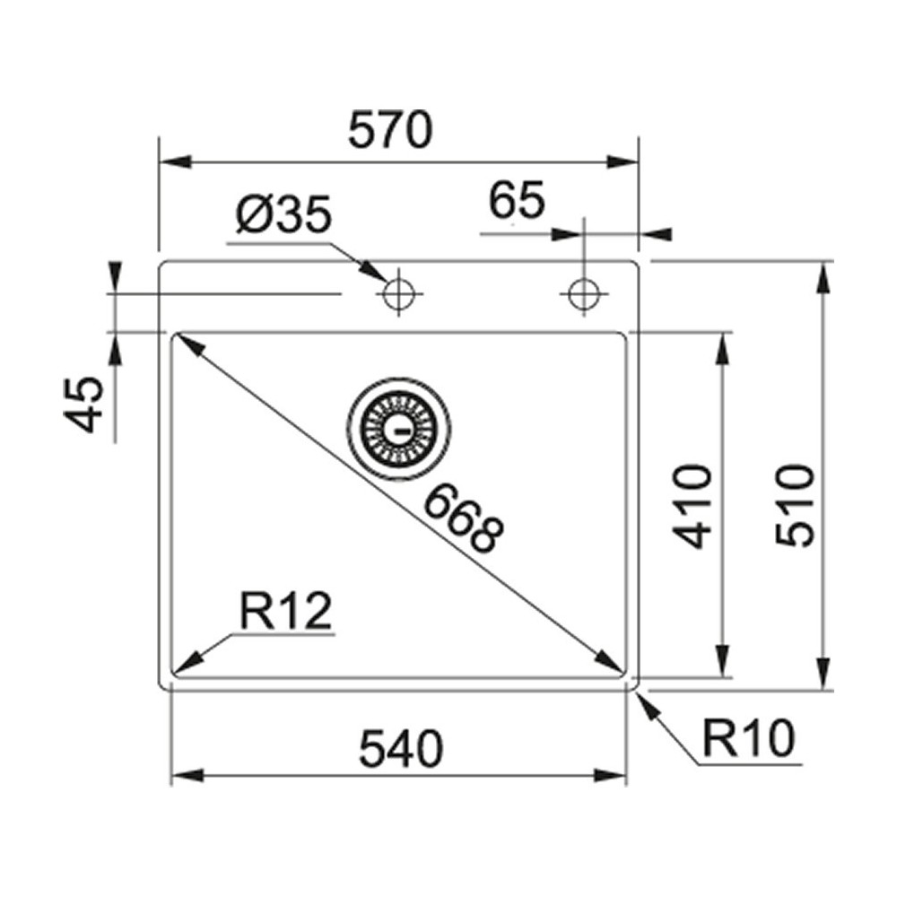 Franke Recuadro BXX 210-54 TL