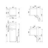 smeg FAB30RSV Fridge 2 Gates 50', Metal grey,