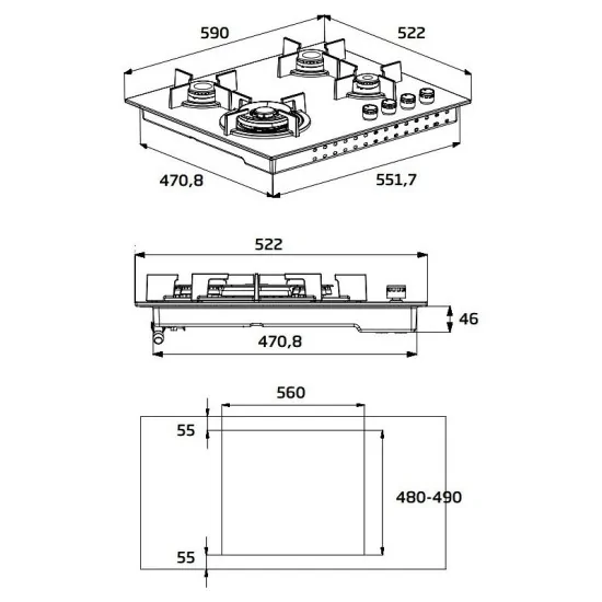 Beko HISG64220S Piano Cottura a Gas da 60 cm