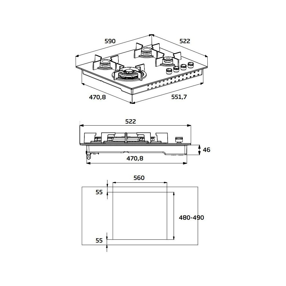 Beko HISG64220S 60厘米的天然气 Cook层